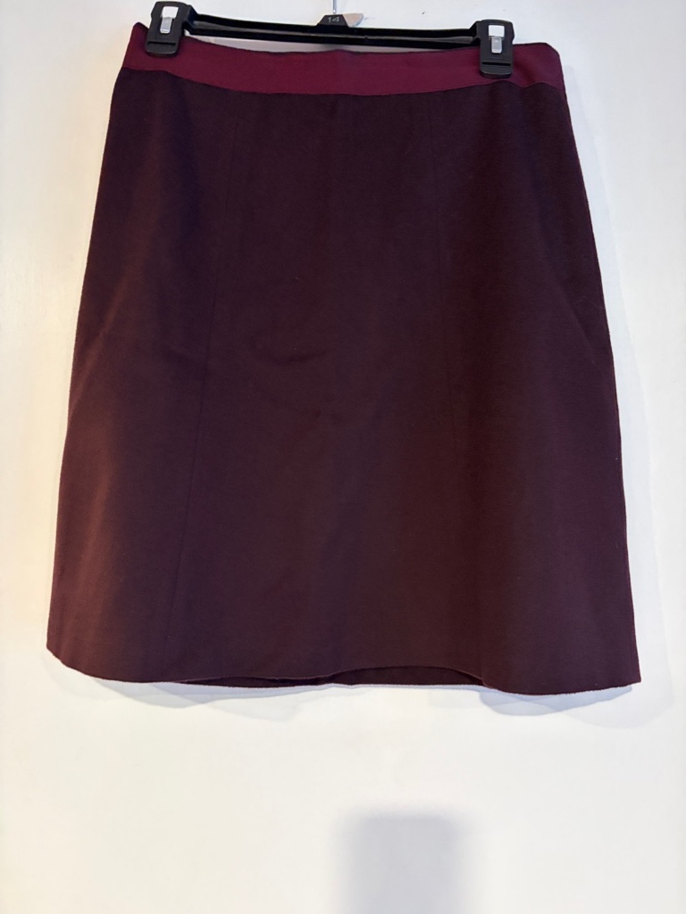 Brooks Brothers Loro Piana Doeskin 100% Wool Paneled A-Line Skirt Burgundy 6